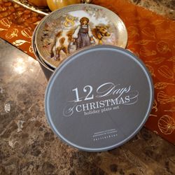 Pottery Barn "12 Days of Christmas" holiday plate set. 