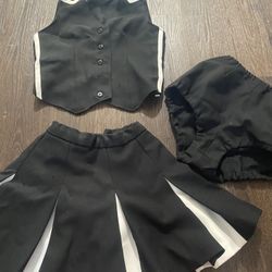Girls Black And Cheerleader Costume Size 7/8 