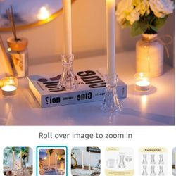 6 Pcs Clear Taper Candle Holders For Candlestick (10)
