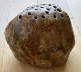 Handmade clay mountain shape incense holder. 5 1/2” tallX5”-7” diameter.