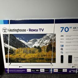 (4KUltraHD-SMART ROKU )Westinghouse 70” TV+Video