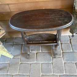 Antique Wood Table with Nook 