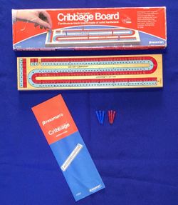 Vintage Pressman Sure-Lane Cribbage game 1983 solid wood board #1010