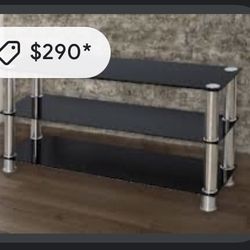 Black Glass TV Stand