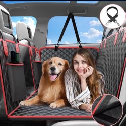 Hard Bottom Back Seat Extender for Dogs, Upgraded 7-Layer PU Leather Waterproof, Supports 400lbs