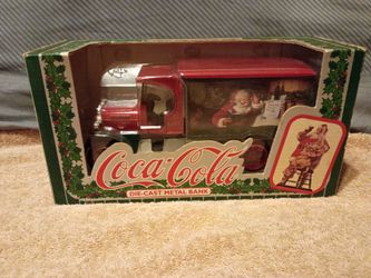Coca cola die cast metal bank