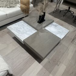 Leather Sofa & Table 