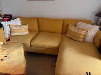 L-shaped sofa couch/yellow