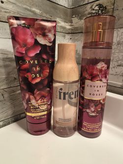 Bath and Body Works covered in roses Three Piece Bundle