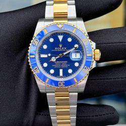 2016 Rolex Submariner 40mm 116613LB Blue Dial Bluessy 18k yellow gold and stainless steel two tone ceramic bezel FullSet