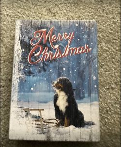 Merry Christmas Wooden Dog Sign