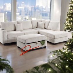 New! Super Comfy ~ LUXURIOUS Soft Touch Sofa Sectional! Free Storage Ottoman! Reg $1,199.00!