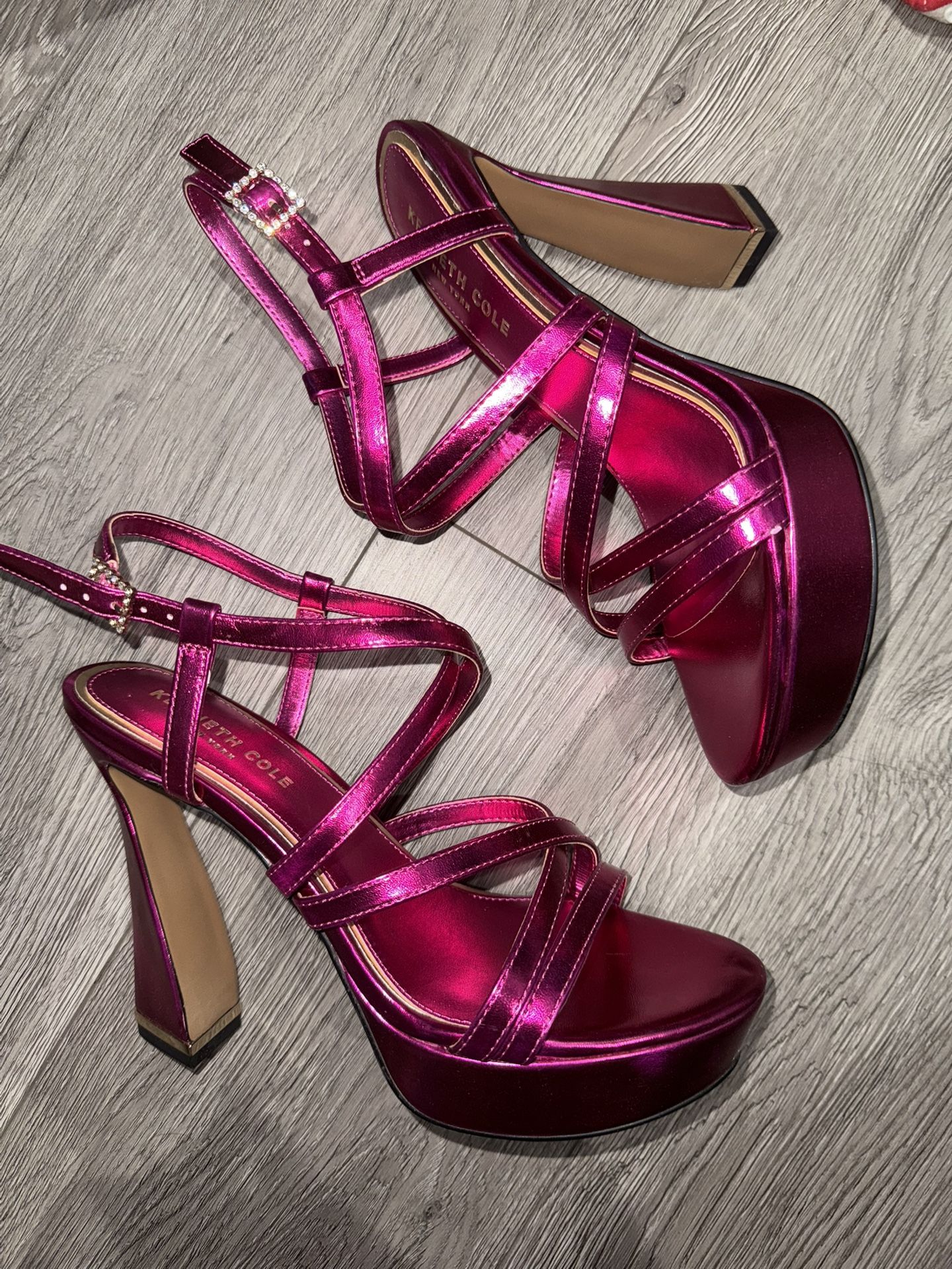 Kenneth Cole Hot Pink Allen Platform Sandals 