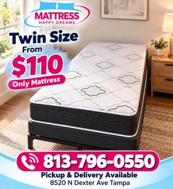 🔥 Brand New Twin Size Mattress 10 Inch – Factory Direct – Same Day Pickup & Delivery Available
