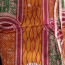 Orange And Green Kenti Cloth 