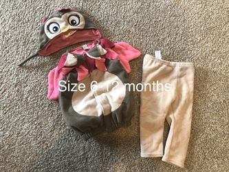 Warm owl costume size 6-12 months