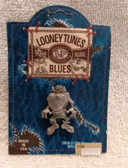 Vintage Looney tunes taz blues pewter locking pin