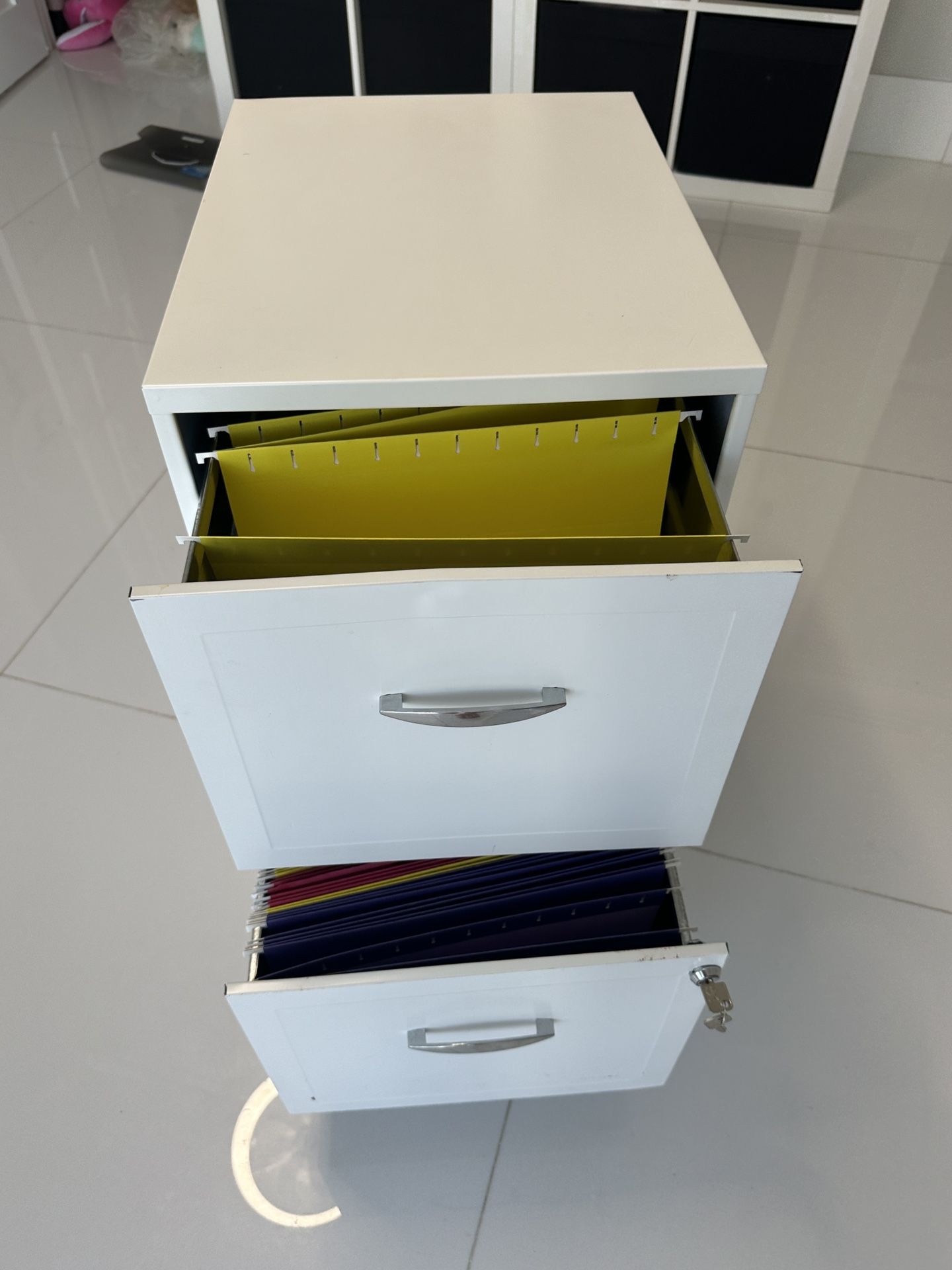 Two Drawer File Cabinet With Wheels And Lock And Key