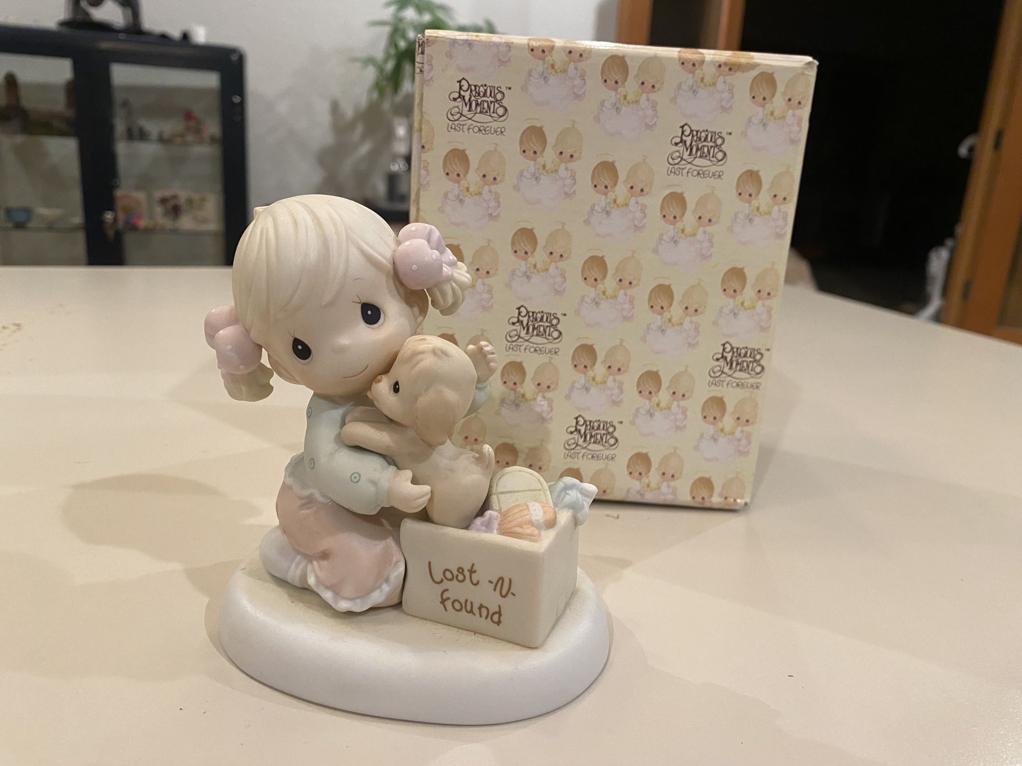 Precious Moments girl and puppy figurine