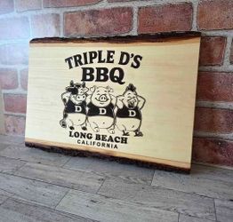 Personalized engraved wooden sign/ Live Edge Basswood
