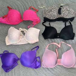 Six Victoria’s Secret Bras With Different Clasp In The Front In The Back