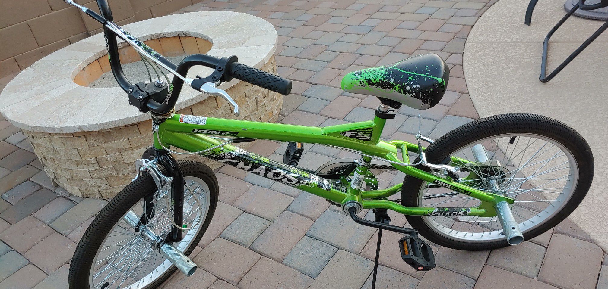 20" BMX bike. Excellent condition. Very small tear in seat where it was pushed against the wall in the shed.