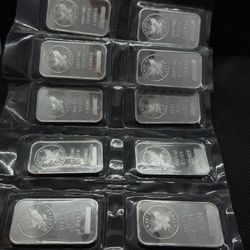 1 10 Oz Silver bars Sheet 