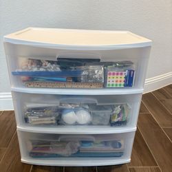 Bunch of School Supplies , Craft Kits, and etc in Drawer Organizer