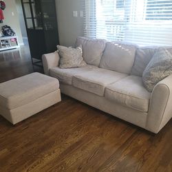Grey Couch + Ottoman 