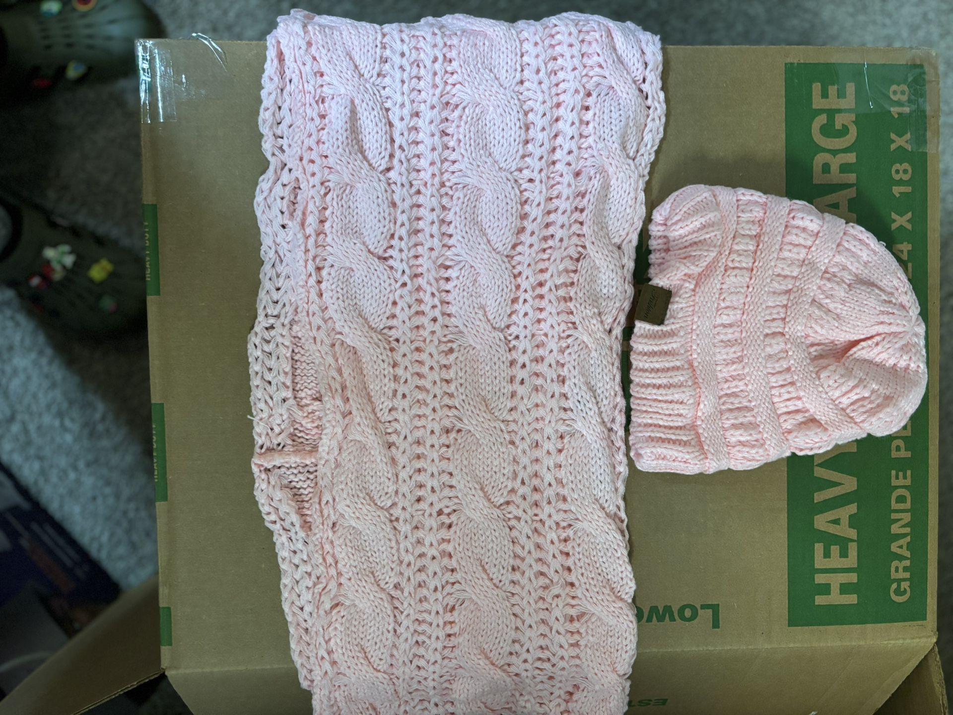 Womens Hat And Shawl Set