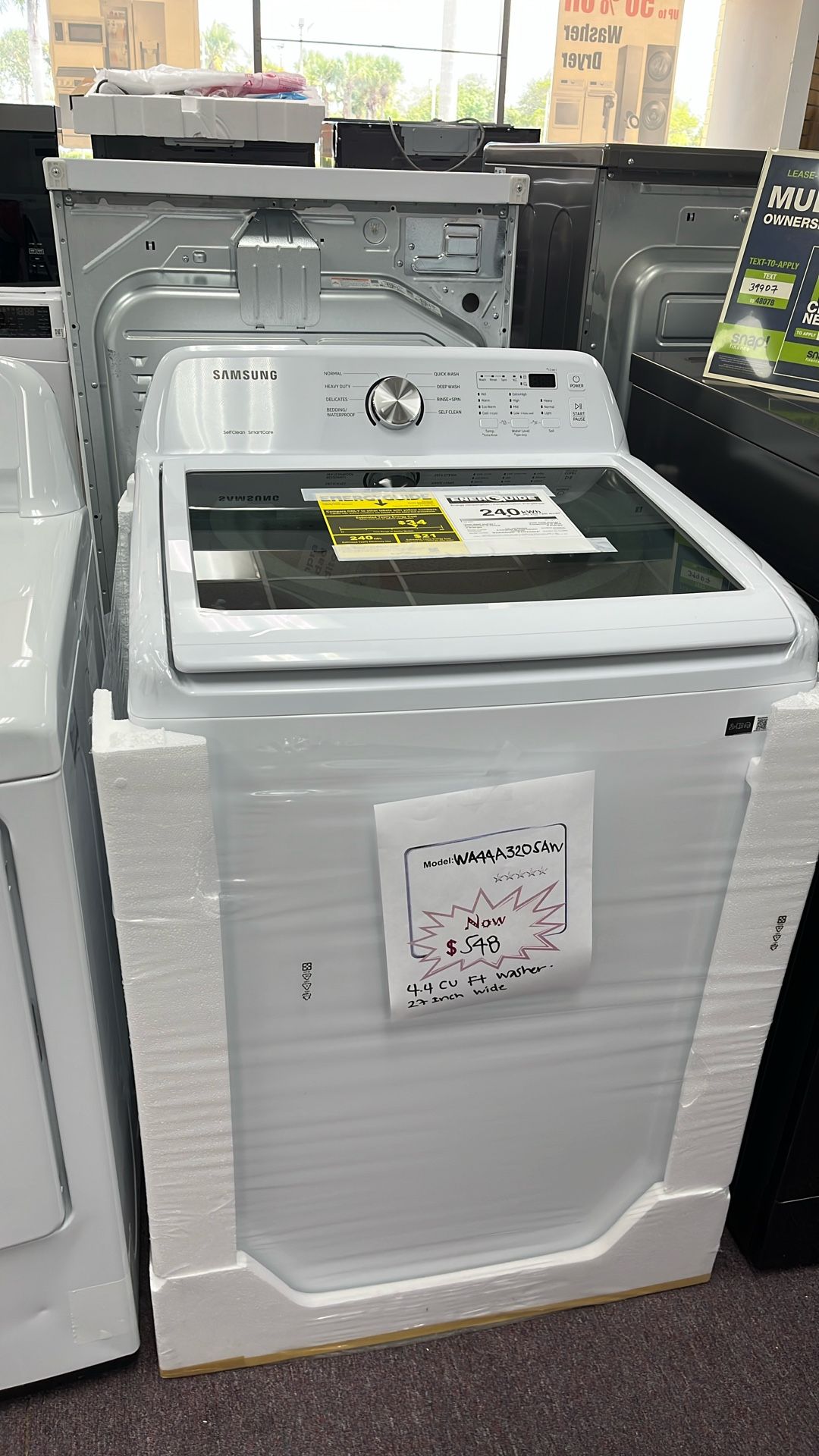 Washer Top Load New Open Box 1 Year Warranty