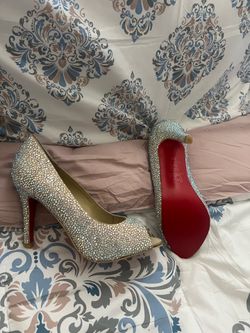 Christian Louboutin Crystal Strass Peep-Toe Pumps - Size 37