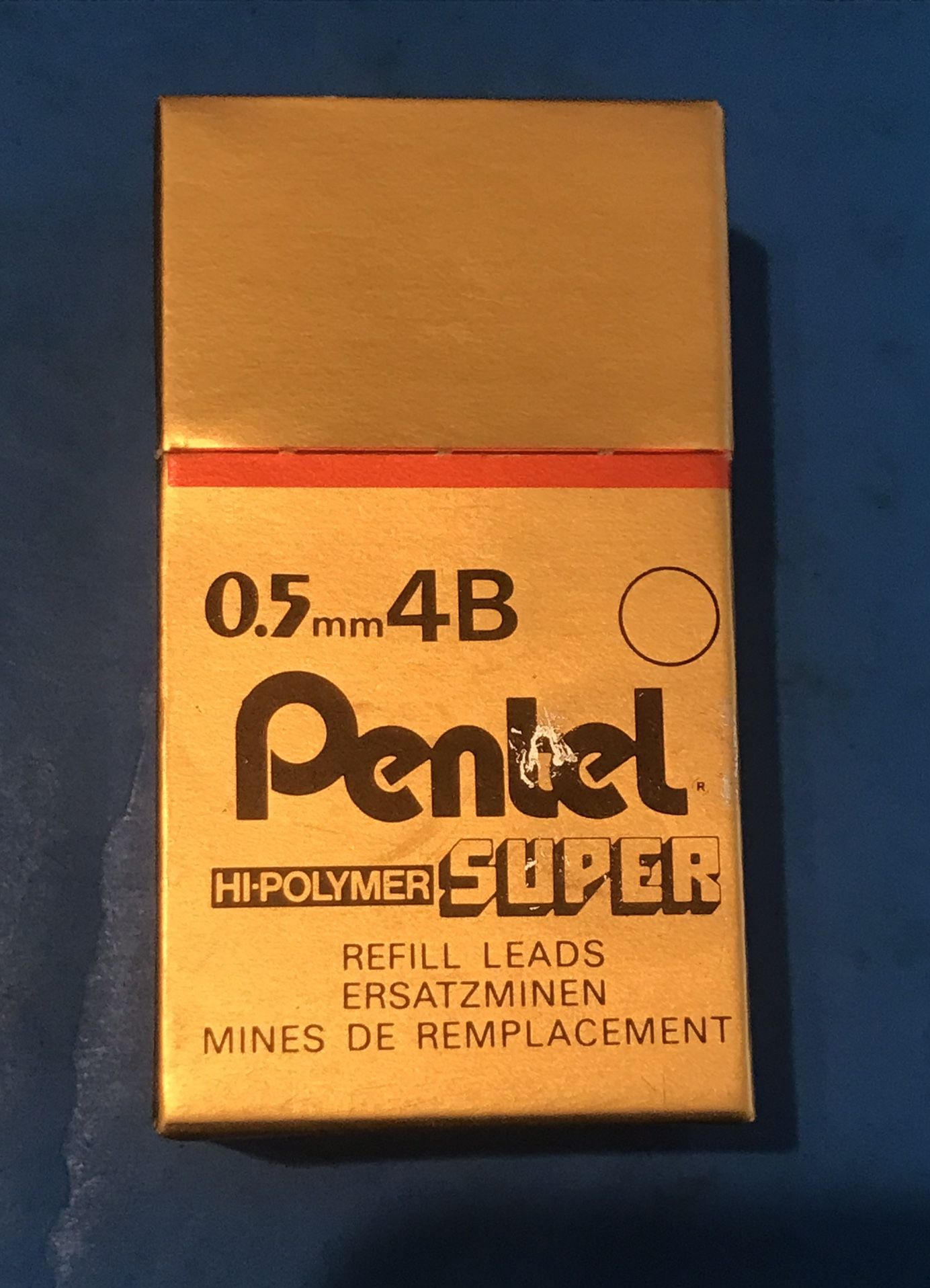 Brand new Pentel Super Hi-Polymer Lead Refill, 0.5mm, 4B, C505-4B, made in Japan