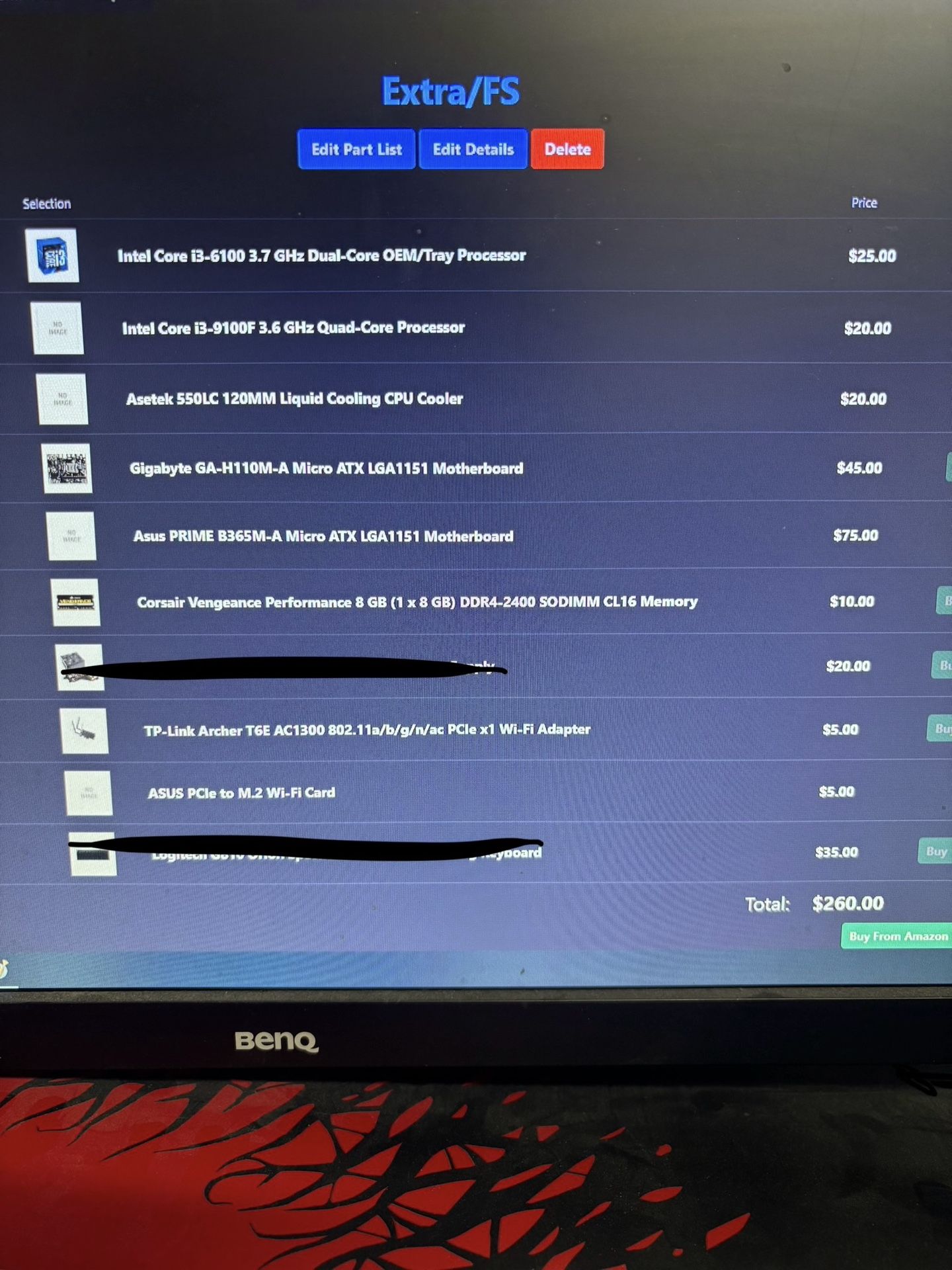 CPU/Cooling/MOBO/RAM/WiFi