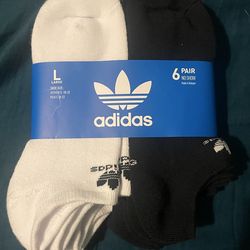 Adidas Socks No Show 6 Pack Large L Size