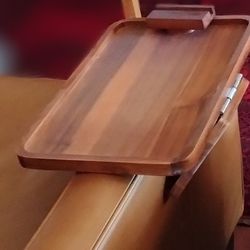 Smart Design Acacia Wood Clip On Armrest Tray