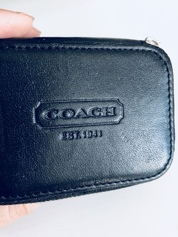 Coach leather pill box case