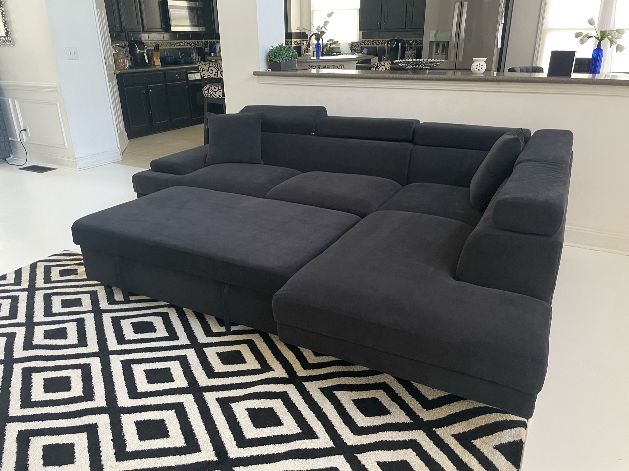 🌟 BRAND NEW DARK GREY SECTIONAL WITH PULL OUT BED! CASH ON DELIVERY!!.. $1275 CASH ON DELIVERY YOU DONT PAY UNTIL WE ARRIVE!