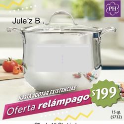 Princess House.  Olla De 15 Qts Tri-ply Nueva En Su Caja 