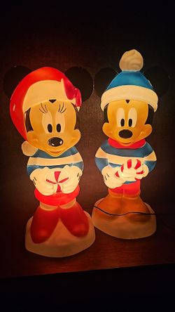Christmas disney mickey mouse and minnie mouse blow molds