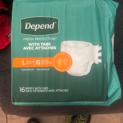DEPEND Adult Briefs Size Large. 3- Packs Of 16