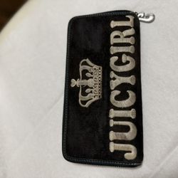 Juicy Couture Vintage Zip Around Brown Velour Wallet