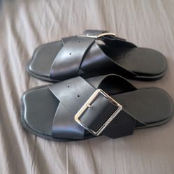 Loewe black leather sandals sz 40(USA 9)