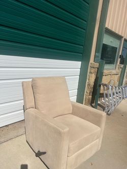 Beige Upholstered Recliner Chair