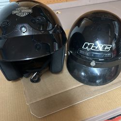 Two Helmets For Sale.