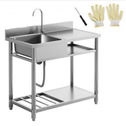 39 Inch Stainless Steel Utility Sink