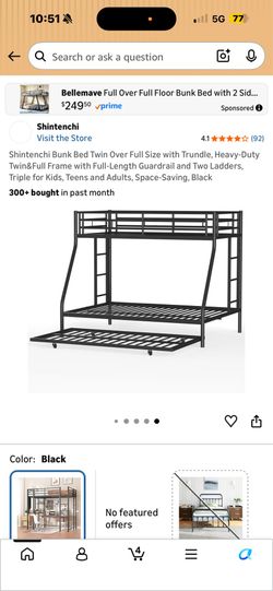 Twin over full bed frame (forgot to take pics of assembled frame)