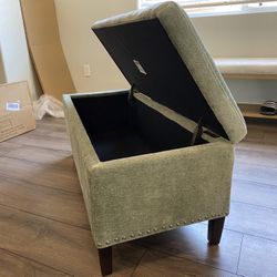 Sage Green Storage Ottoman For Sale