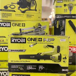 RYOBI ONE+ HP 18V Brushless 110 MPH 350 CFM Cordless Variable-Speed Jet Fan Leaf Blower w/ 4.0 Ah Battery and Charger p21120vnm