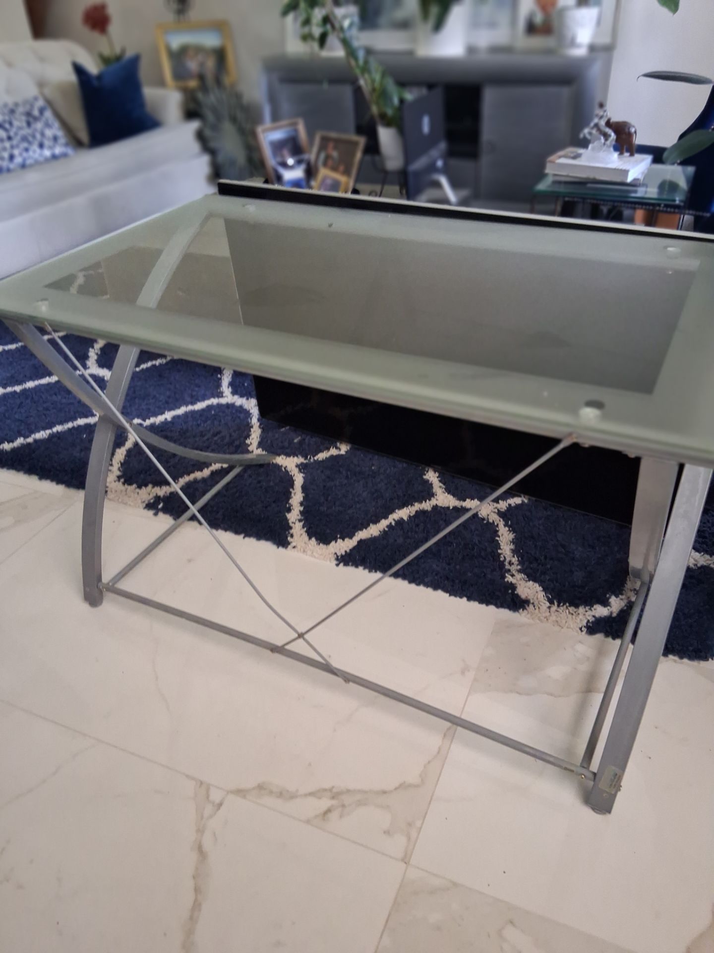 Modern Glass Top Desk / Writing Table – Sleek & Stylish